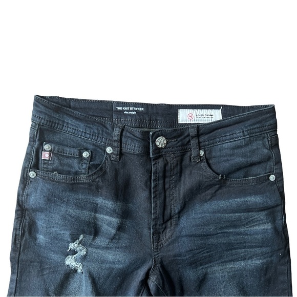 AG Adriano Goldschmied Kid’s The Knit Stryker Black Slim Straight Jeans, Size 14 - Picture 3 of 9